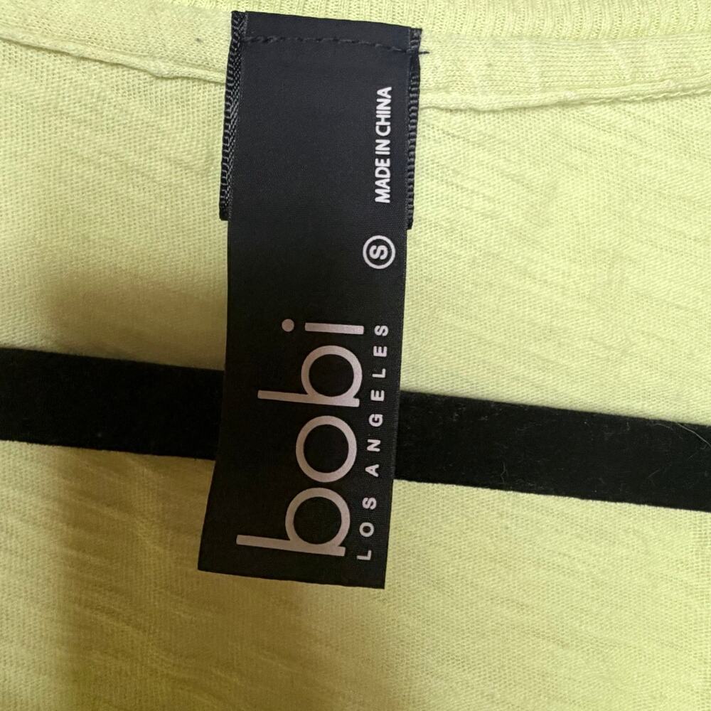 Bobi Los Angeles Lime Green Long Sleeve Hi Low Top Size Small